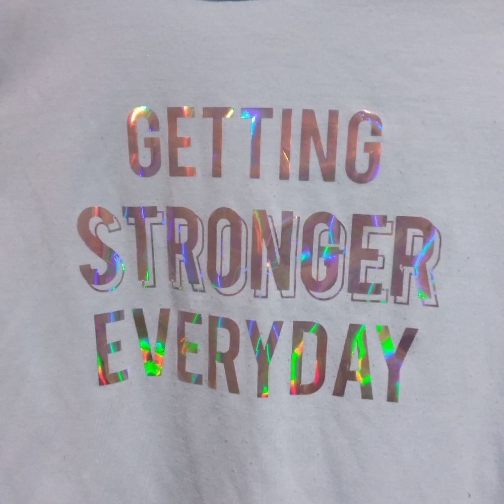 ATHLETIC WORKS Girls Shiny Graphic Long Sleeve Top - Picture 3 of 5
